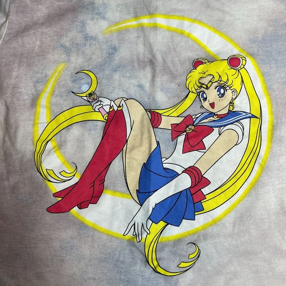 Sailor Moon Women's Tie‎ Dye Cropped T-Shirt Small - Picture 1 of 7